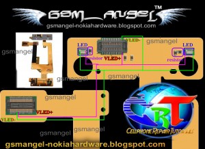 Nokia c2-03 display Light jumper ways on flex ribbon cable