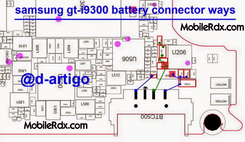 Samsung S3 I9300 Battery Conencter Point Jumper Ways