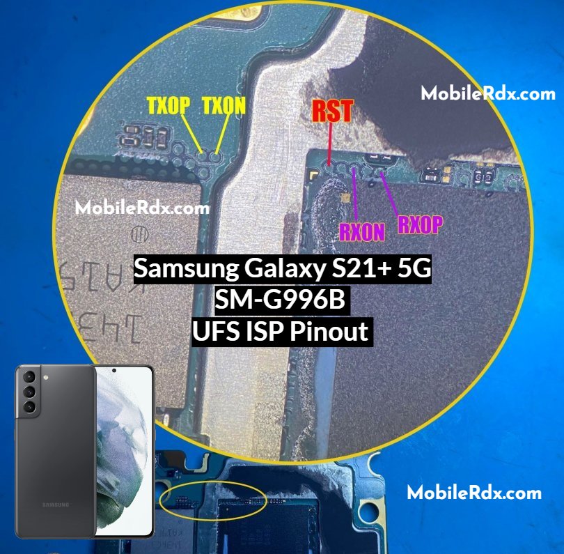 Samsung Galaxy S21 5G UFS ISP Pinout Test Point