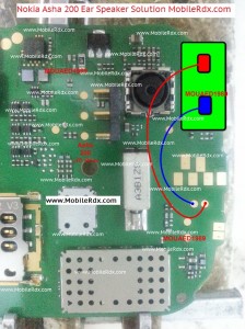 Nokia Asha 200 Ear Speaker Track Ways Jumper Solution Nokia Asha 200 Ear Speaker Probelm Repair Solution