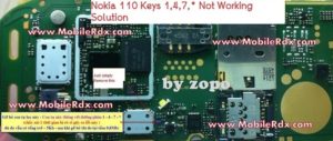Nokia 110 Keys 1,4,7,* Not Working Solution