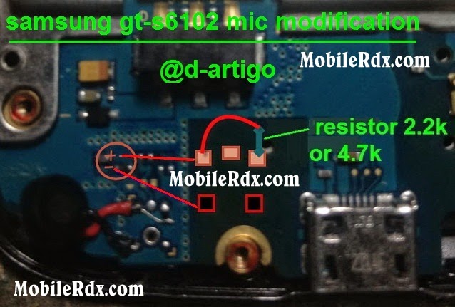 Samsung S6102 Mic Modification Solution Jumpering Ways