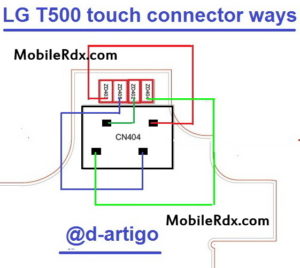 LG T500 touch screen connector ways 300x268