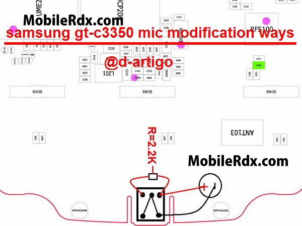 samsung gt C3350 mic modification ways jumper solution