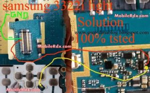 Samsung GT S3322i Display Light Ways Jumper Solution 300x186