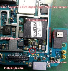 Sony Xperia V LT25i Display Light Ways Fuse Jumper 284x300