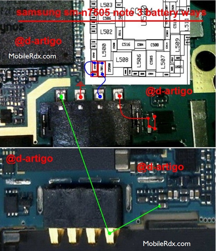 Samsung Note 3 SM-N7505 Battery Connector Ways Solution