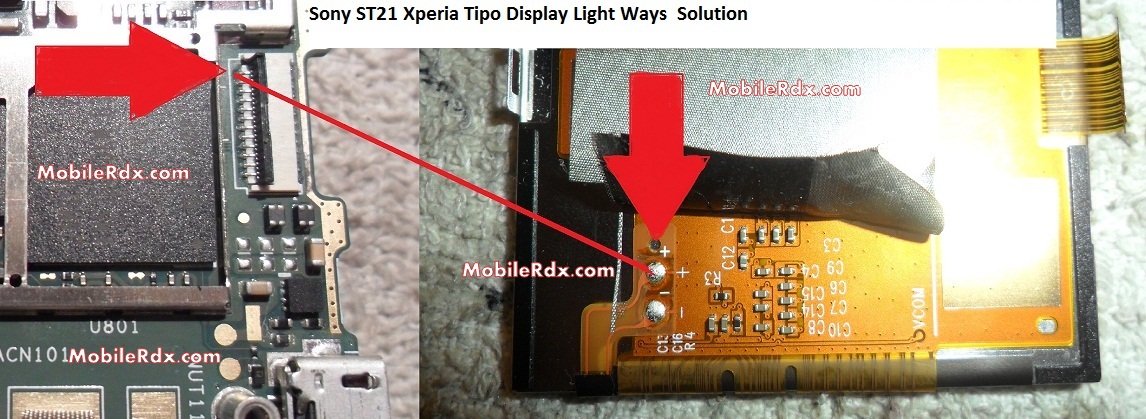 Sony ST21 Xperia Tipo Display Light Ways Lcd Jumper Solution Sony ST21 Xperia Tipo Display Light Ways Lcd Jumper Solution