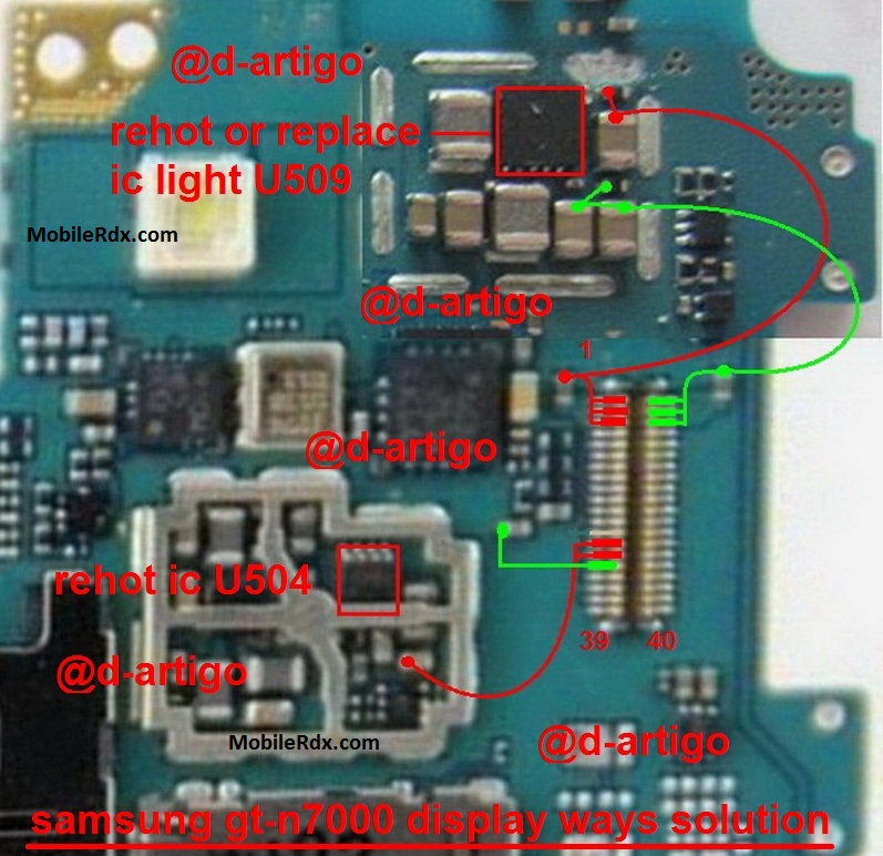 Samsung GT-N7000 Display Light IC Solution Jumper Ways