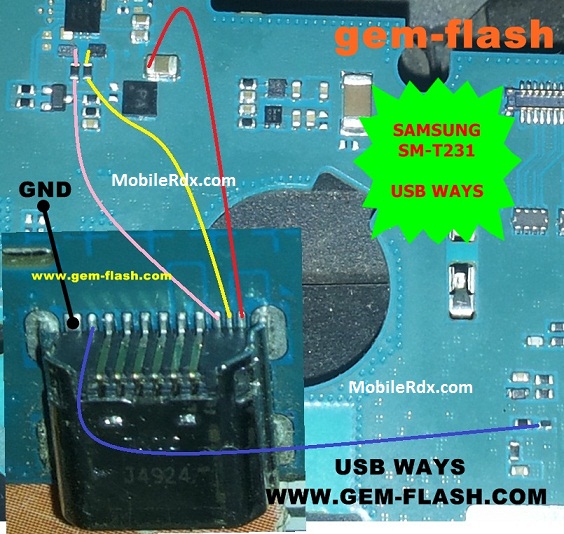 Samsung Galaxy Tab 4 T231 Charging Ways Usb Jumper