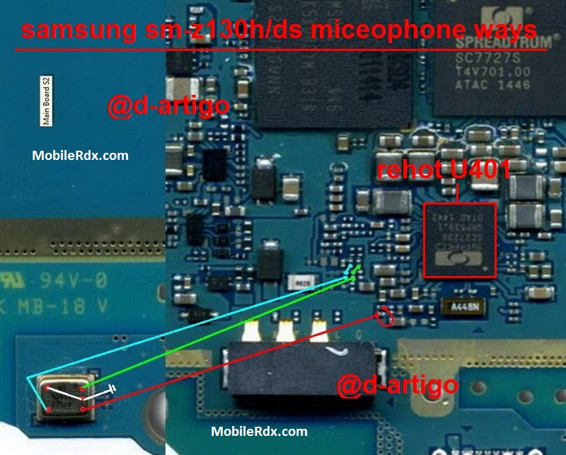 Samsung Z1 SM-Z130H Microphone Ways Solution M   ic Jumper