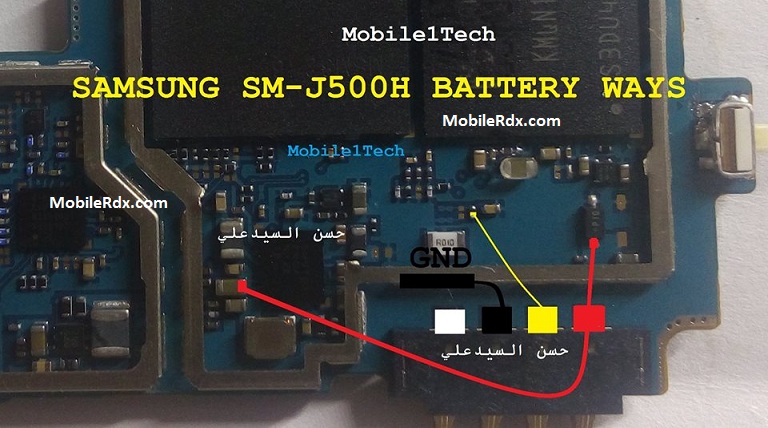 Samsung Galaxy SM-J500H Battery Pin Jumper Point Ways