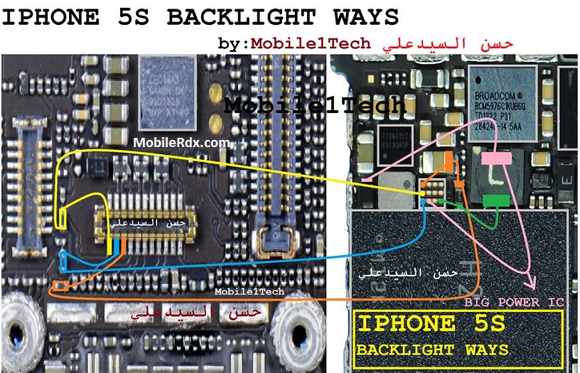 iphone parts diagram of Display Ways Jumper Lcd iPhone Light 5s Backlight Solution