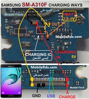 Samsung Galaxy A3 SM A310F Charging Ways Usb Solution