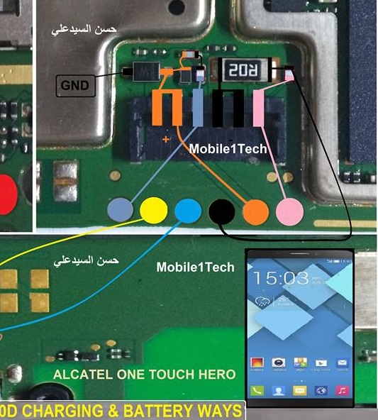 Alcatel OneTouch Hero 8020D Battery Connector Problem Ways Jumper