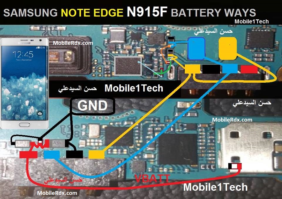 Samsung Galaxy Note4 Edge N915F Battery Connector Ways