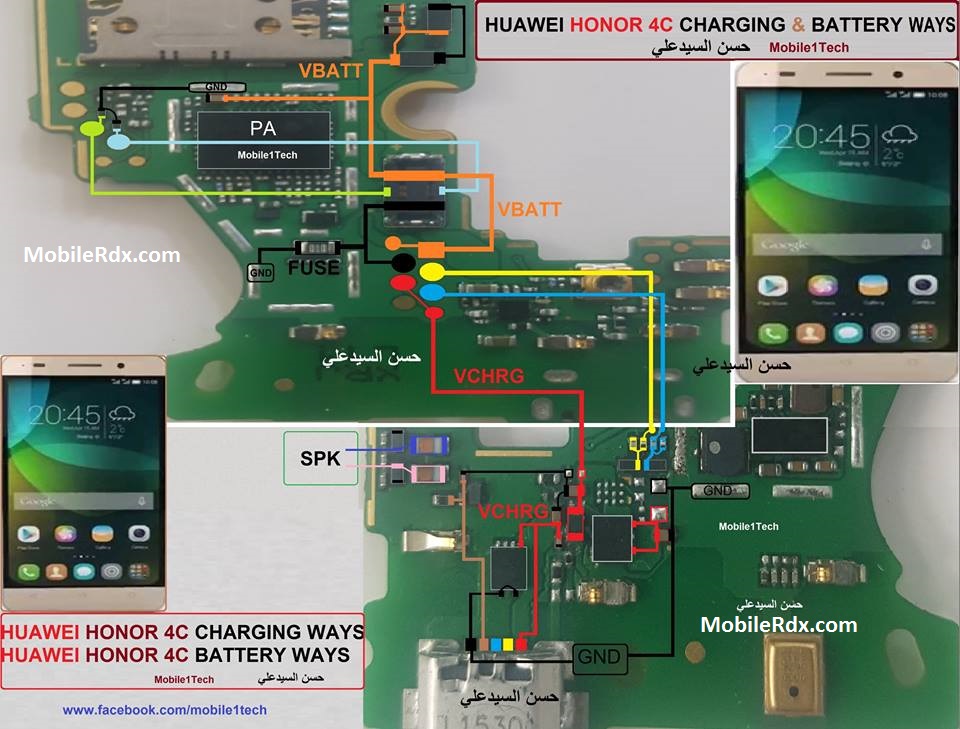Huawei Honor 4C Charging Problem Repair Jumper Solution