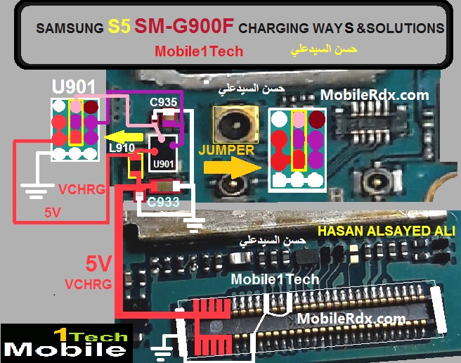 Samsung S5 G900F Charging Ways Solution Charging Jumpers