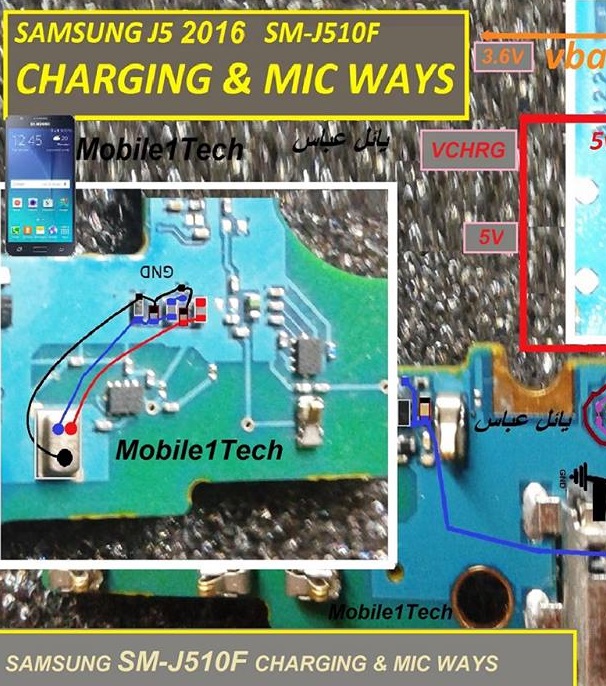 Samsung Galaxy J5 J510f Mic Ways Solution Microphone Jumper