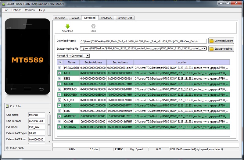 Download Lenovo P780 MT6589 Firmware IMEI Fix Tool