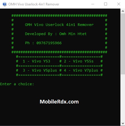 Vivo V7 Plus Vivo Y53 Vivo Y55s Vivo V5 Plus Userlock Remover Tool