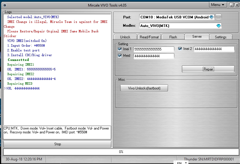 Repair VIVO Y83 Y83A IMEI Using Miracle Vivo Tool 2 Repair VIVO Y83 Y83A IMEI Using Miracle Vivo Tool 2