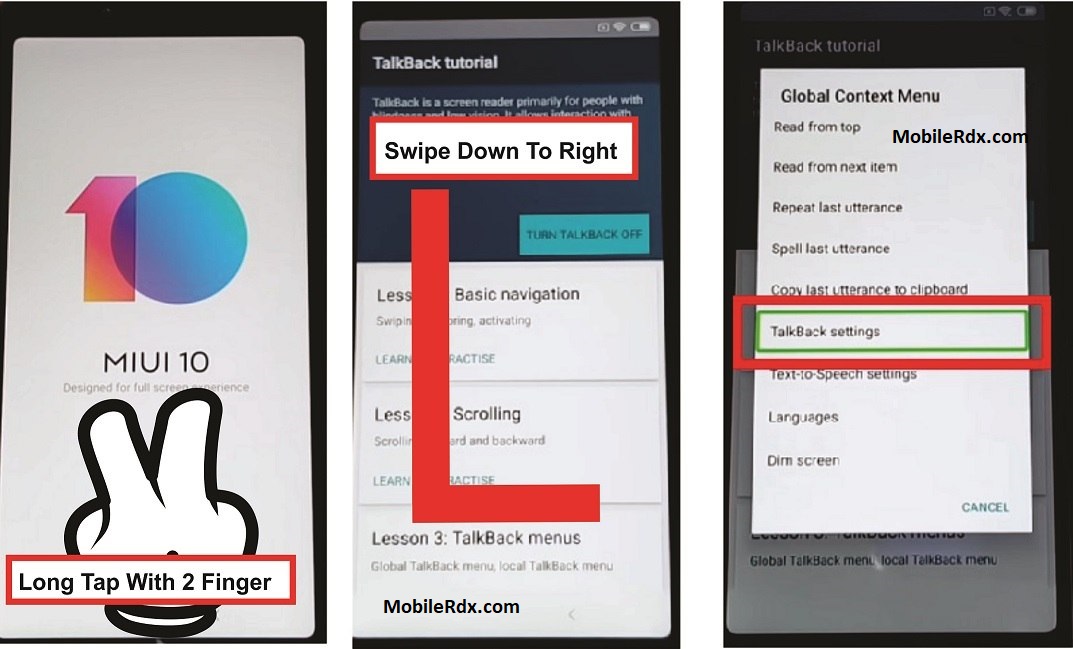 enable talkback global miui10