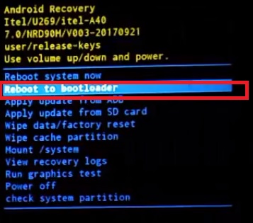 itel a40 selet rebbot to bootloader itel a40 selet rebbot to bootloader