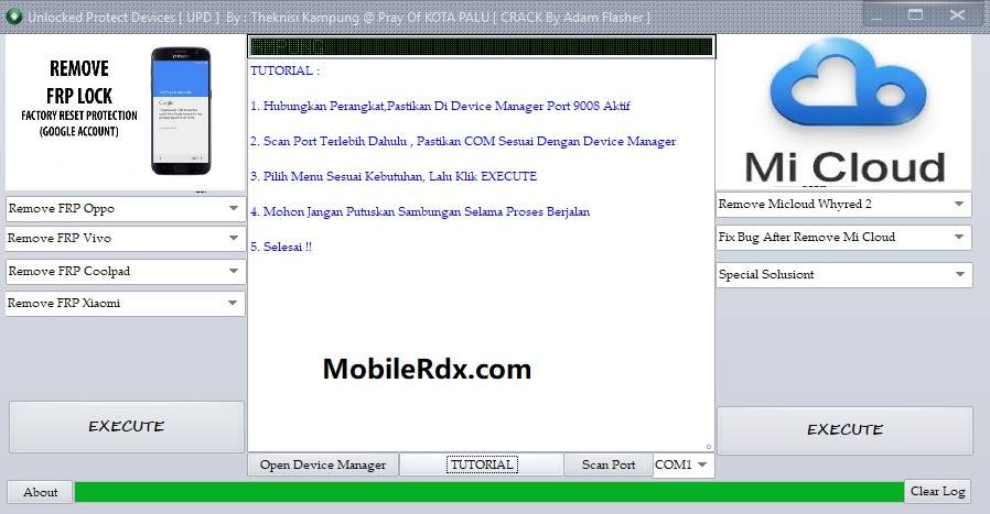 Download UPD Oppo Vivo FRP Bypass Tool Xiaomi Mi Cloud Remove