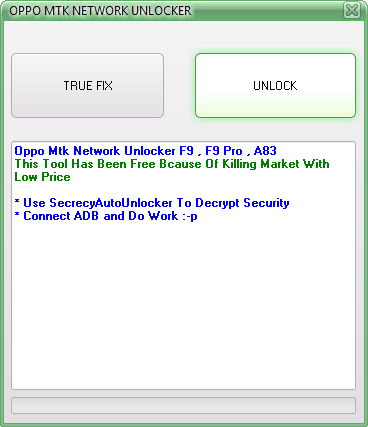 Oppo MTK Network Unlocker F9F9 Pro A83