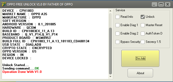 Oppo MTK And Qualcomm Network Unlock Tool 2019