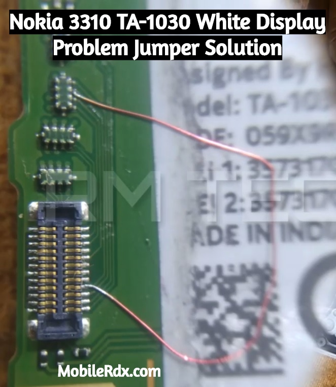 Nokia 3310 TA 1030 White Display Problem Jumper Solution