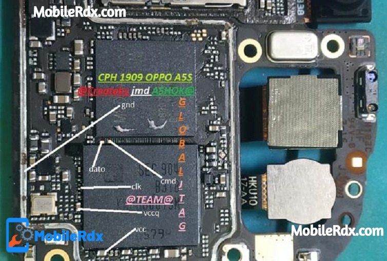 Oppo    A5S (CPH1909) ISP Pinout For Flashing And Remove User