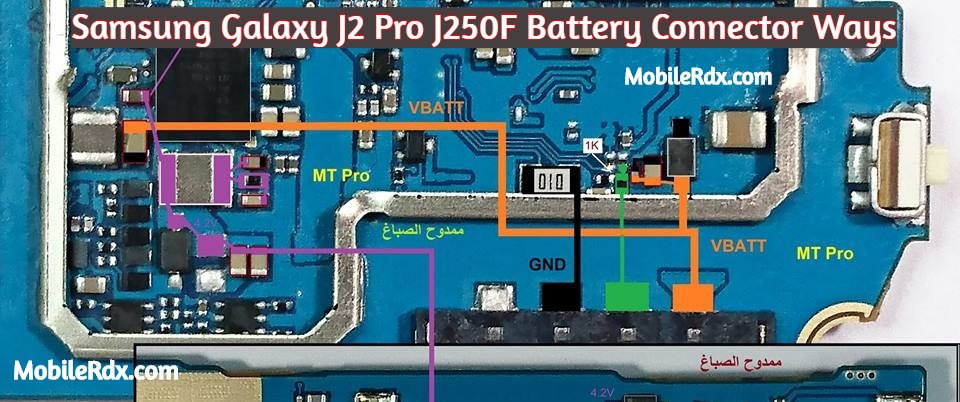 Samsung Galaxy J2 Pro J250F Battery Connector Ways Battery Jumper