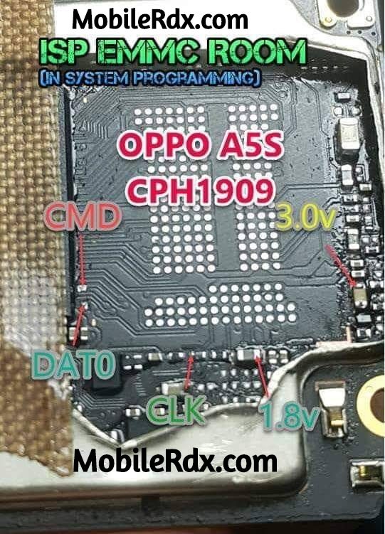 oppo a5s isp pinout emmc