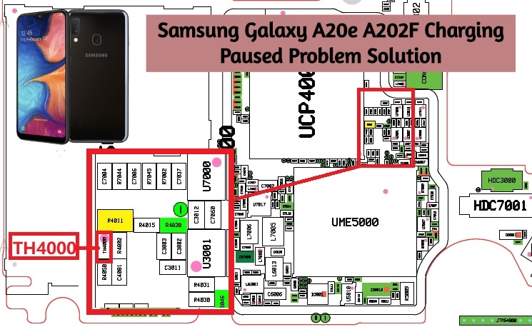 مسار المقاومة الحرارية A20e A202F Samsung-Galaxy-A20e-A202F-Charging-Paused-Problem-Solution