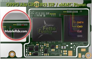 Oppo A3s ISP EMMC Pinout For Flashing And Remove FRP Lock 300x193