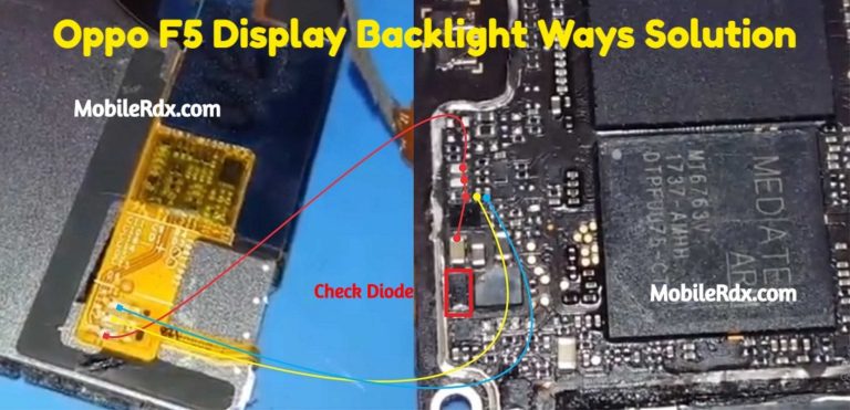 حل مشكلة اضاءة الشاشة اوبو oppo f5 Oppo-F5-Display-Light-Ways-Backlight-Jumper-Solution-768x371