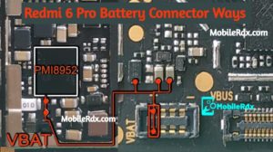 Redmi 6 Pro Battery Connector Ways VBAT Jumper 300x168