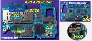 Samsung Galaxy A20 A205F ISP EMMC Pinout &ndash; Dead Boot Repair 300x135