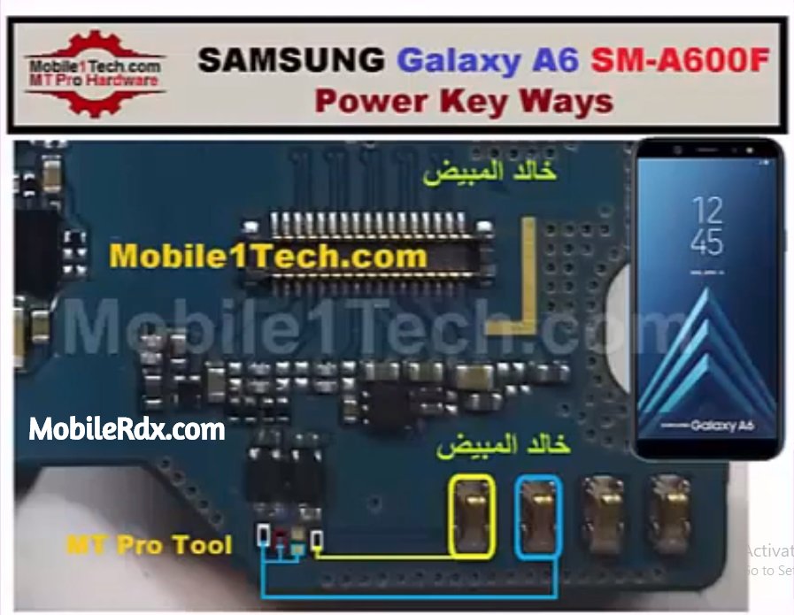 Samsung Galaxy A6 A600F Power Key Ways OnOff Button Jumper