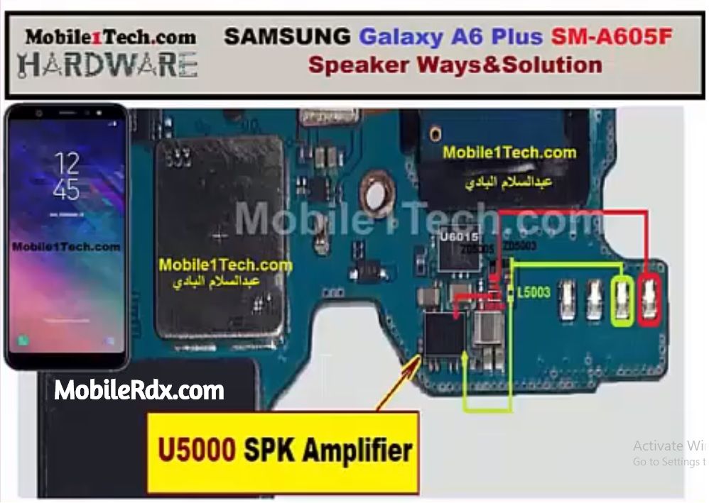 Samsung Galaxy A6+ A605F Speaker Ways Audio Problem Solution