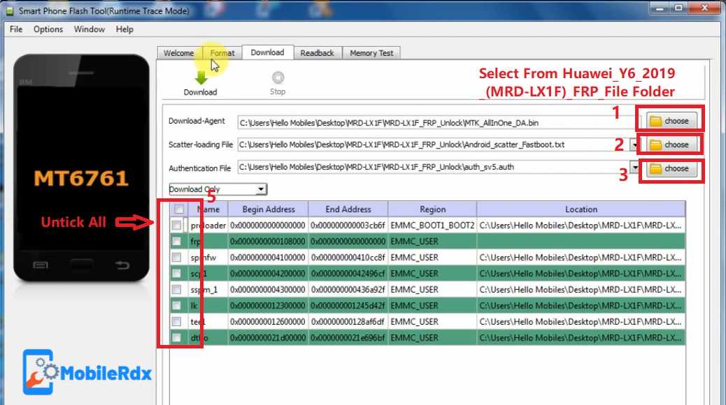 Huawei Y6 2019 FRP Unlock Test Point Method Using Sp Flash ...