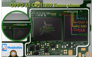 Oppo A5 CPH1809 Emmc Pinout For Flashing And Remove User Lock 300x186