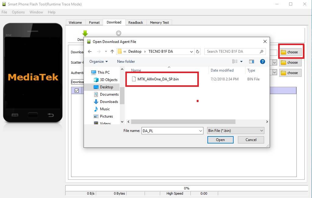 Tecno B1F DA File Select