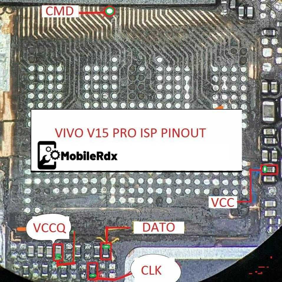 Vivo V15 Pro ISP EMMC Pinout 2