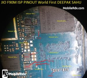 LYF Jio F90M ISP EMMC Pinout For EMMC Programming And Flashing 300x269