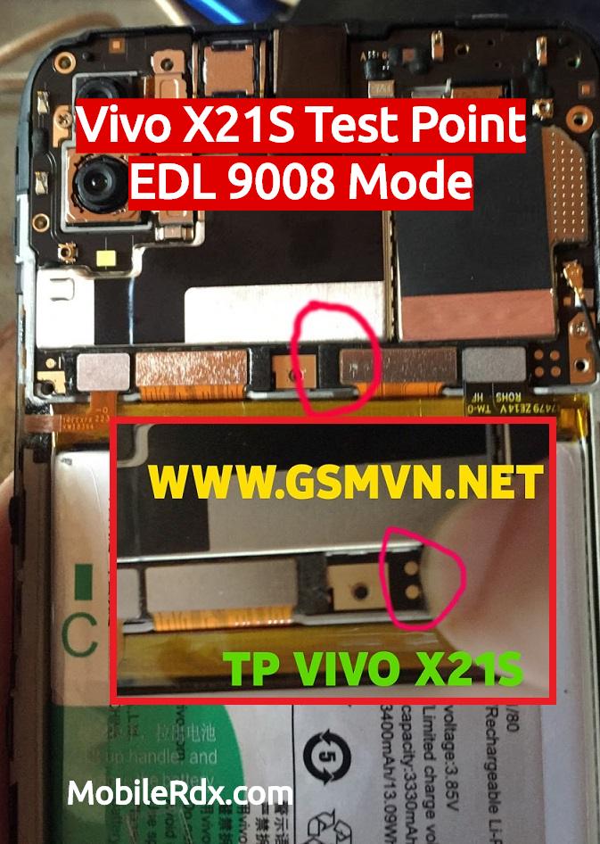 Vivo X21S 1814A EDL Mode PINOUT Vivo X21S Test Point