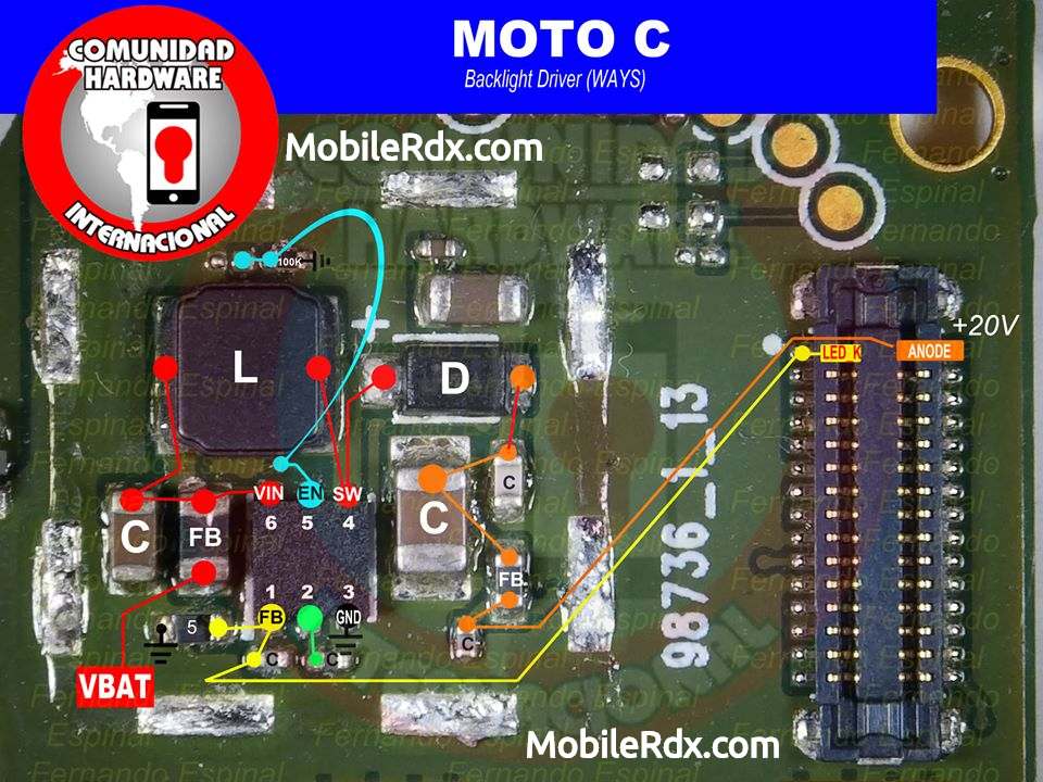 Motorola Moto C Display Light Ways Backlight Jumper Solution