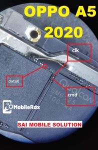 Oppo A5 CPH1931 ISP EMMC Pinout For Offline Remove Pattern And FRP 196x300